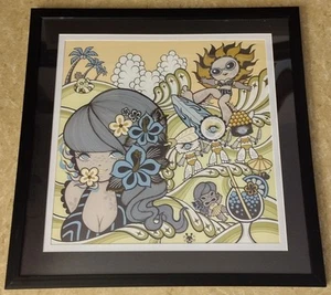 Junko Mizuno framed 16x16" ltd ed Summer Vacation print 2014 seasonal collection - Picture 1 of 3