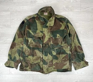 Giacca vintage 1965 esercito Belgio militare Congo mimetica palline di luna taglia L - Foto 1 di 19
