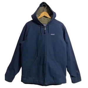 Patagonia Lined Canvas Hoodie Navy L Discontinued Campfire Jacket F/S - Picture 1 of 15