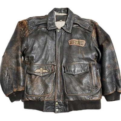 Винтажный 90-х коричневый SubUrban Токио WW1 стиль летающие пумы состаренный бомбардировщик маленький - Изображение 1 из 4