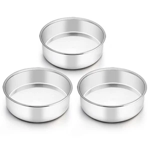 6 Inch Cake Pan, Round Cake Pan Tier Baking Pans Set Stainless Steel, Fit in ... - Picture 1 of 7