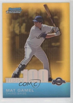 2010 Bowman Chrome Topps 100 Prospects Gold Refractor /50 Mat Gamel #TPC95 - Image 1 of 2