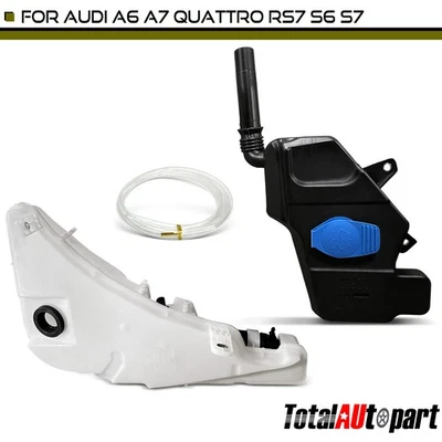 Windshield Washer Reservoir with Pump & Cap & Sensor for Audi A6 Quattro RS7 S6 - Image 1 of 4