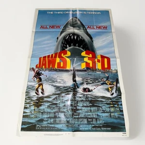 1983 JAWS 3D ORIGINALE 27x41 US TEATRALE UN FOGLIO POSTER FILM PIEGATO - Foto 1 di 11