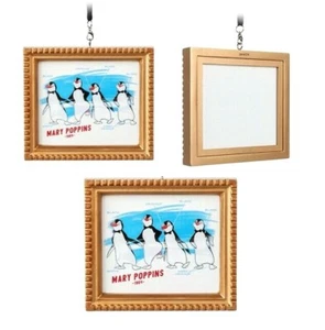 Disney Park✿ Mary Poppins Penguin Waiters Framed Canvas Ornament Ink & Paint Art - Picture 1 of 5