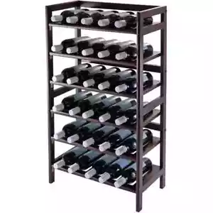 Wine Bottle Display Rack holds 30 Bottles Cellar Kitchen Pantry Space Saver Wood - Picture 1 of 5
