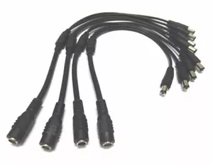 10X DC Power Splitter Cable 1 Female to 2 male cord for CCTV Camera 5.5mm/2.1mm - Picture 1 of 6