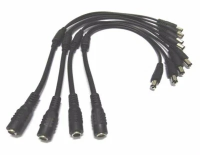 10X DC Power Splitter Cable 1 Female to 2 male cord for CCTV Camera 5.5mm/2.1mm - Image 1 of 4