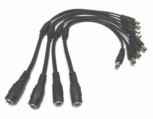 10X DC Power Splitter Cable 1 Female to 2 male cord for CCTV Camera 5.5mm/2.1mm - Image 1 of 4