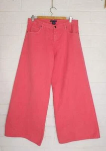 Ralph Lauren Blue Label 32  M Coral Wide Leg High Waist 100% Cotton Jeans VTG - Picture 1 of 7