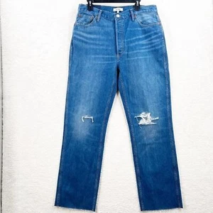RE/DONE Originals 90s High Rise Loose in Destroyed Broken Blue Jeans Gr. 32 Neu mit Etikett - Bild 1 von 12