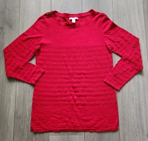 Banana Republic Sweater Women's L Red Lightweight Long Sleeve Pullover FLAW - Picture 1 of 12