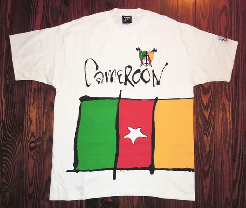 T Shirt Vintage 90s Cameroon World Cup 94 FIFA Soccer Futbol Single Stitch XL Cover