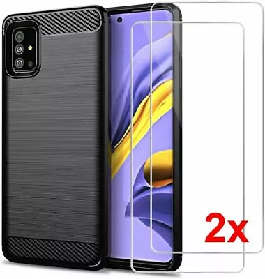 COQUE NOIR pour Samsung A71 A53 A22 A20e S20 S10 NOTE 10 9 8 +2X VERRE TREMPE