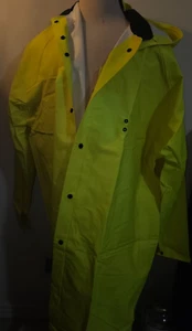 Men's Regal A-293 Classic Raincoat Yellow Attachable Hood Work Rain Jacket Sz 5X - Picture 1 of 5