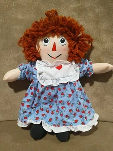 Vintage Rare 2000 Hasbro Raggedy Ann Doll Red Hair Beautiful Dress ❤️ Heart 12" - Bild 1 von 6
