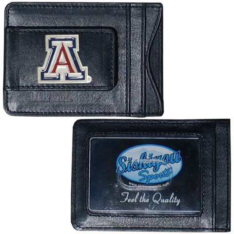 Arizona Wildcats Fine Leather Money Clip Card & Cash Holder Wallet NCAA Big "A" Cover