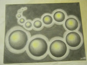 Original Graphitkunst "Perlen" von Brian 2019, 18" x 24", ungerahmt (033-2) - Bild 1 von 5