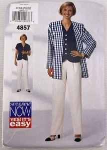 VTG See & Sew Butterick 4857 Misses Loose Jacket Top Pants Sz 18-20-22 UNCUT FF - Picture 1 of 3
