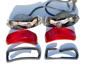 1941 CADILLAC FLEETWOOD TAIL LIGHT LAMP LENS HOUSING BUCKETS PAIR 40 42 46 47 - Picture 1 of 24