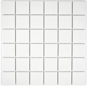Keramikmosaik weiß Fliesenspiegel Dusche Küche WC 14-0111-R10 | 10 Mosaikplatten - Bild 1 von 4