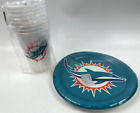 Miami Dolphins NFL Pro Football Sports Party 9 pouces assiettes à dîner en papier tasses 8 pièces