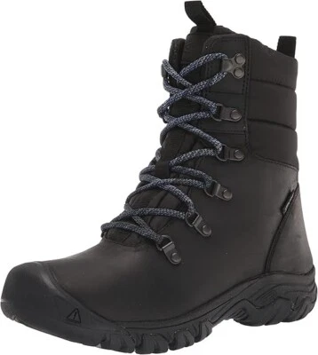 KEEN WOMEN'S GRETA WATERPROOF BOOT INSULATED ICE GRIP LEATHER BLACK SNOW WARM - Image 1 of 4