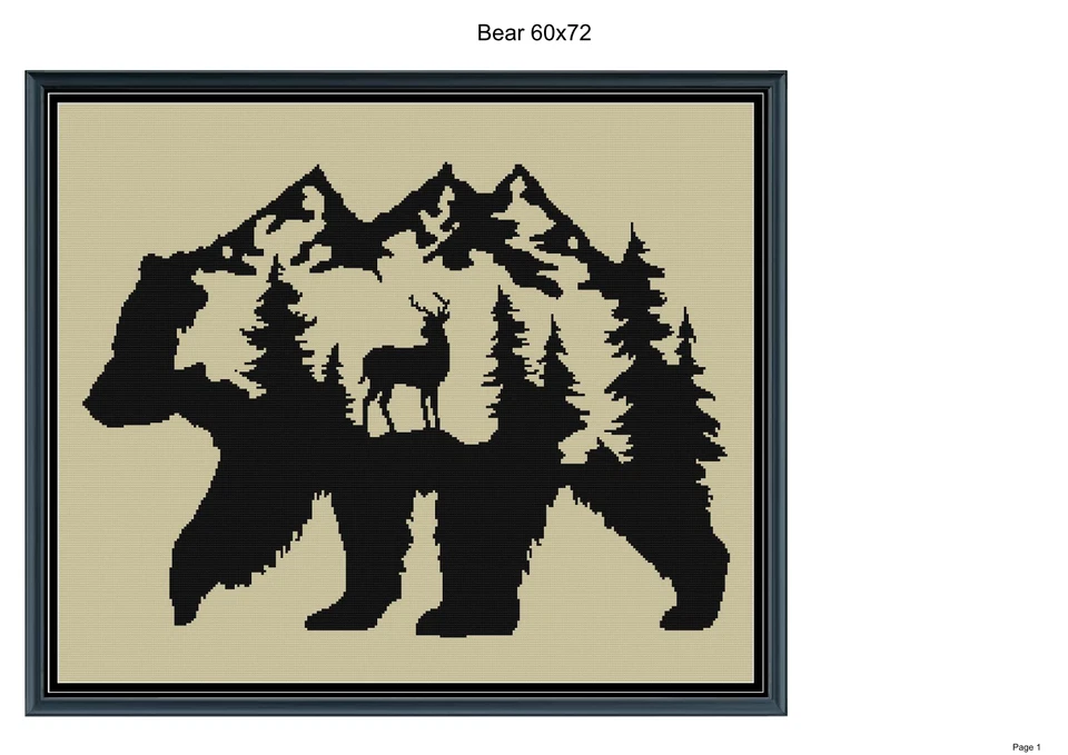 Bear blanket pattern,72x60", written and graph pattern included - Image 1 of 1