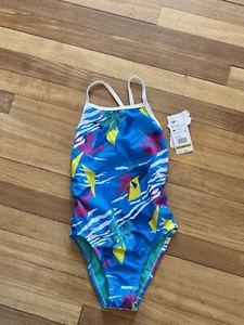 Speedo Eco Endurance Swimsuit Girls Sz 24 Palm Triangle Classic Fit NWT M3-1 - Picture 1 of 3