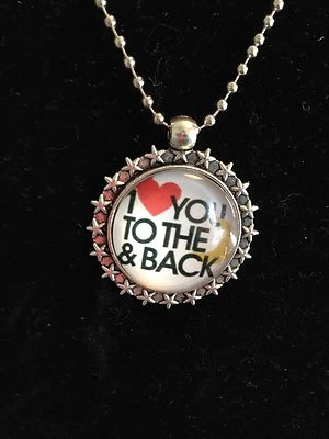 HOT “I LOVE YOU TO THE MOON AND BACK” Photo Alloy Necklaces & Pendants #9 - Image 1 of 3