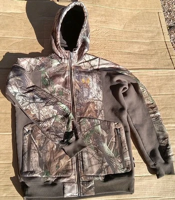  NICE!! Under Armour Ayton Coldgear Fleece Lined Hooded Jacket Realtree Medium  - Image 1 of 4