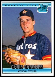 1992 Donruss / Chris Gardner / #413 / HOU / P / Rookie / Rated Rookie - Foto 1 di 3