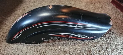 Indian Chief Harley Softail Heritage Front Fender Black Pinstrip Custom - Image 1 of 4