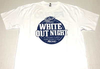 Camiseta de hockey rara vintage 2009 Columbus Blue Jackets Calgary Flames NHL nueva XL Foto 1 de 2