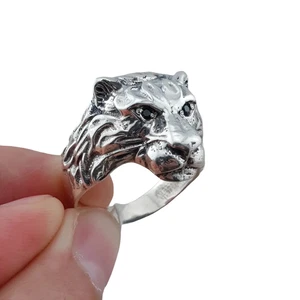 Silber Siegelring für Herren Löwe mit Zirkonia Silberring für Männer mit - Bild 1 von 6