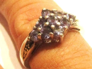 STERLINGSILBER FUNKELNDER TANSANIT KLEID RING GRÖSSE Q - Bild 1 von 2