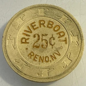 RIVERBOAT $.25 CASINO CHIP RENO NEVADA COMBINED SHIPPING - Picture 1 of 3
