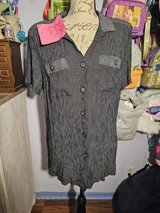 John Phillips Vintage Button Down Petite Top Gr. 18 Petite Gray Strukturiert - Bild 1 von 12