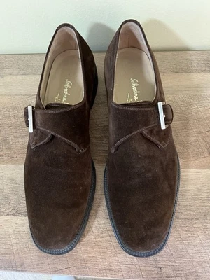 Salvatore Ferragamo Men’s Brown Suede Leather Monk Strap Dress Shoes 8.5 D - Image 1 of 4