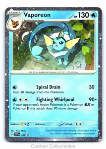 Vaporeon SVP168 - SV Black Star Promo - Tarjeta Pokémon - Casi Como Nueva - Imagen 1 de 2
