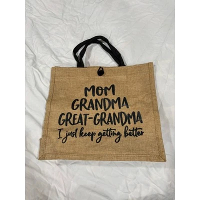 全新无标签 Burlap Hemp 黄麻 Great Grandma 托特包  — 第 1/4 张图片