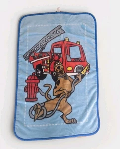 Scooby Doo Fire Truck Fireman Vintage Blanket Crown Crafts Fire Fighter Plush - Picture 1 of 8