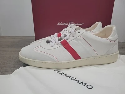 Zapatilla deportiva Salvatore Ferragamo para hombre Garda baja blanca roja 11,5 M NUEVA EN CAJA Foto 1 de 4