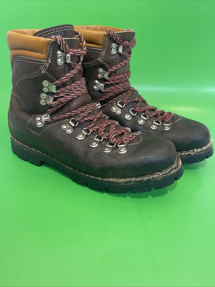 THOM MCAN DISTRESSED BROWN VINTAGE LEATHER ENGINEER MOUNTAINEER HIKING BOOTS 10D - Image 1 of 4