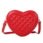 Women PU Crossbody Bags Fashion Rhombic Pattern Shoulder Bag Love Heart for Girl