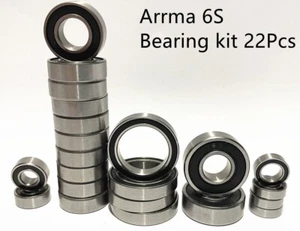 GVM Bearing Kit (22pcs) For Arrma 6S Kraton Outcast Notorious Big Rock Fireteam - Picture 1 of 4