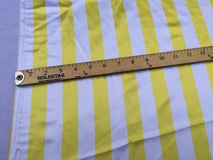 White/yellow 1inch Stripe Soft/silky Charmeuse Satin Fabric. (20 Yards) - Picture 1 of 5