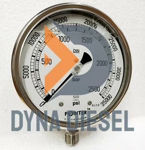 Manometer Manometer Doppelskala 2500 BAR 35000PSI 1/2" BSP Bodenanschluss - Bild 1 von 9