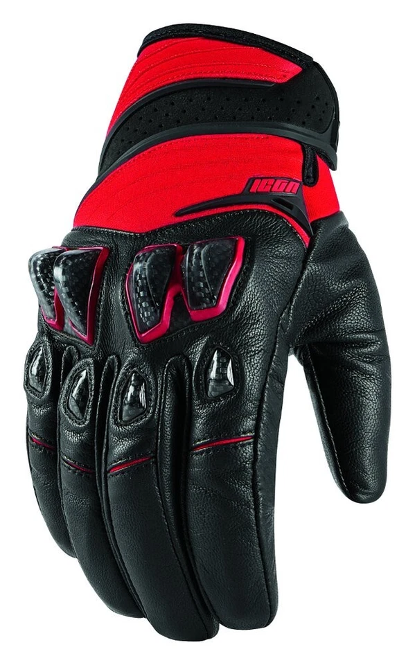 NUEVO Guantes de conflicto Icon 3301-2946 para hombre - rojos - pequeños - MOTOCICLETA Foto 1 de 3