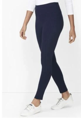 Talbots Plus Navy Blue STRETCH SLASH POCKET Legging Pants Petite 3X - Image 1 of 2
